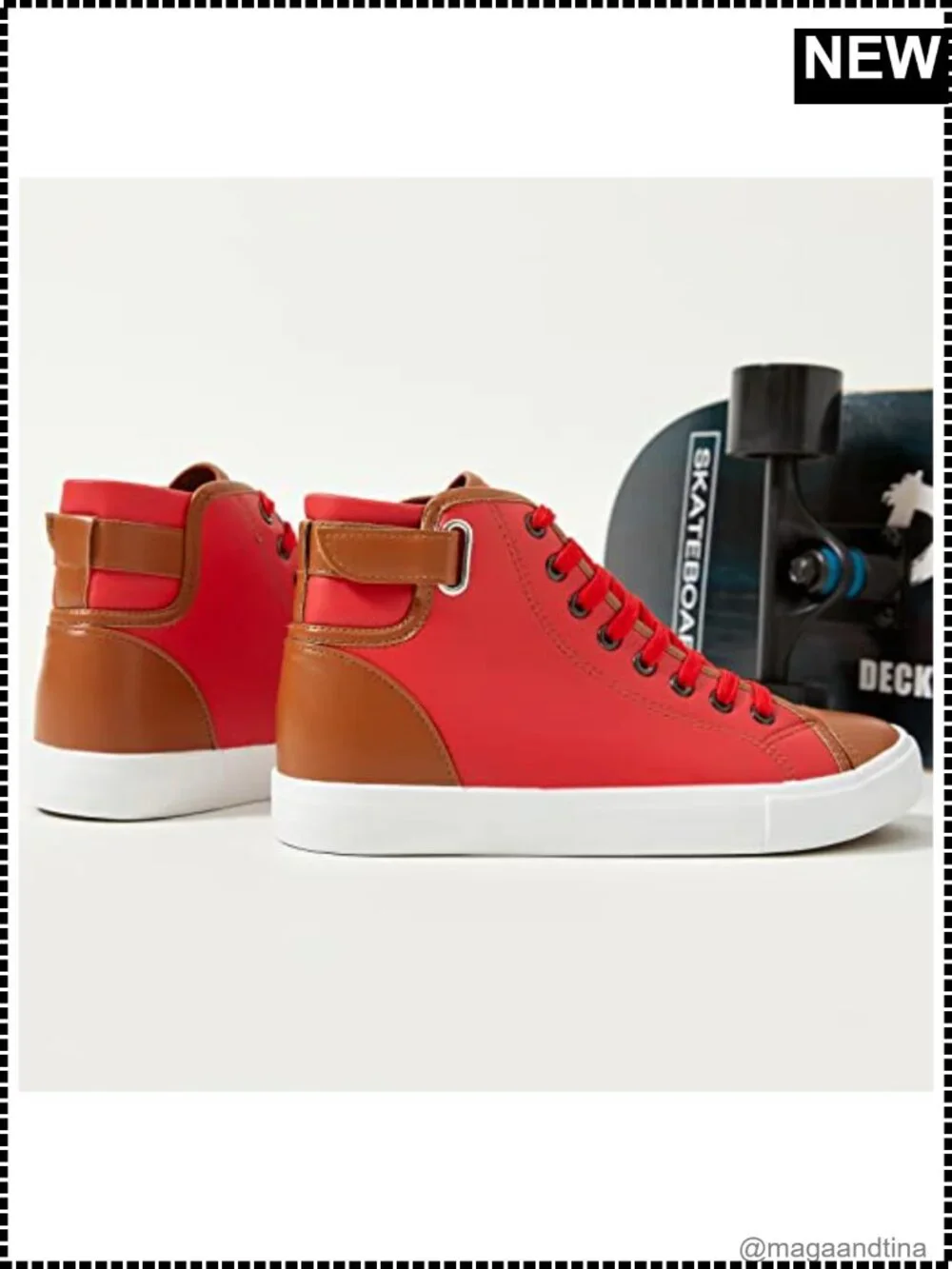 Men's High Top PU Leather Waterproof Sneakers Lace-Up Casual Fashion Shoes